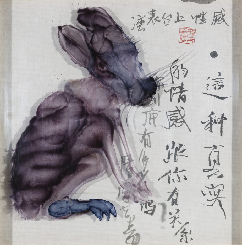 Chen-Chunmu-Lifes-Fluidity-Rabbit-Acrylic-on-Paper-40.5-x-40.5-cm-2014-生活随笔-（兔儿）-亚克力油彩1