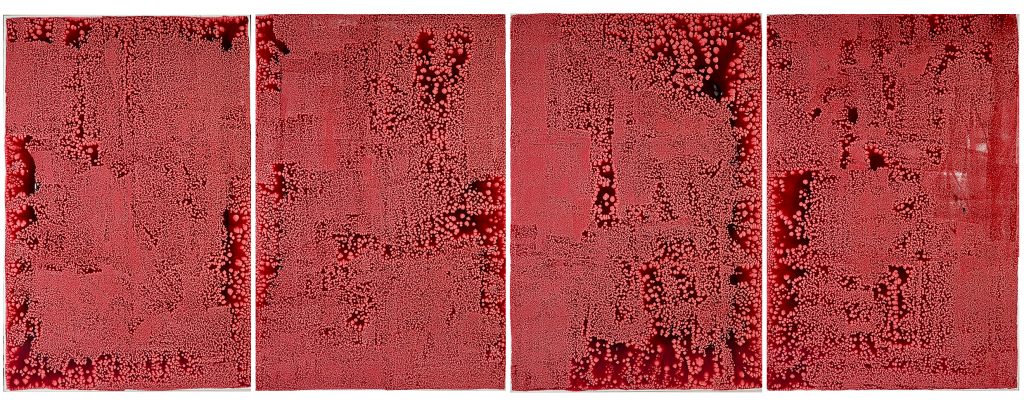 Forbidden Colours, 270 x 720 x 3.5cm, mixed media on canvas, 2018