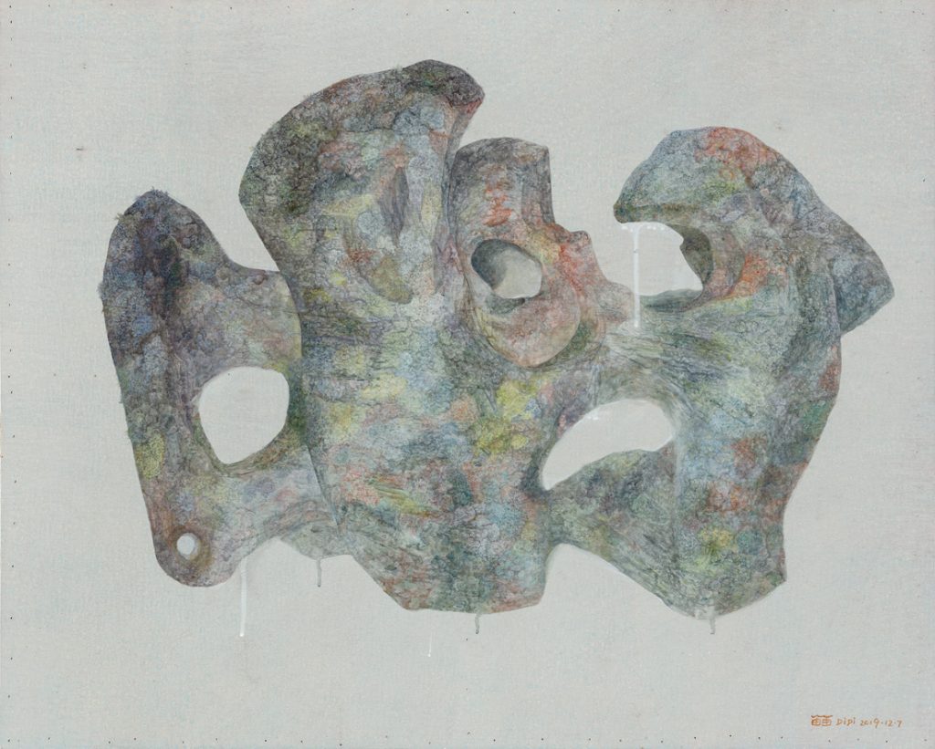 Wu Didi, Stone-Bone 石骨, Oil on Wood Panel, 80x100cm, 2020